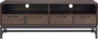 Simpli Home - Banting Modern Industrial TV Media Stand for Most TVs up to 65&quot; - Walnut Brown