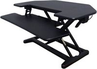 Victor - Height Adjustable Corner Standing Desk Riser with Removable Keyboard Tray - Black
