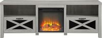 Walker Edison - 70&quot; Modern Farmhouse Drop Door Cabinet Fireplace TV Stand for Most TVs up to 80&quot; ...