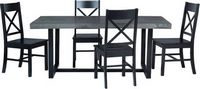 Walker Edison - Rectangular Farmhouse Wood Dining Table (Set of 5) - Gray/Black