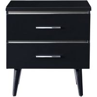 Adore Decor - Lennox Rectangular Modern Contemporary Wood 2-Drawer Night Stand - Black