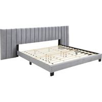 Finch - Gramercy Modern Upholstered King Platform Bed - Gray Velvet