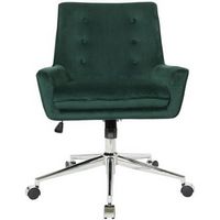 OSP Home Furnishings - Quinn 5-Pointed Star Steel Office Chair - Emerald Green