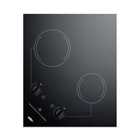 Summit Appliance - 21&quot; Built-In Electric Cooktop with 2 Burners and Residual Heat Indicator - Black