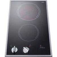 Summit Appliance - 12" Built-In Electric Cooktop with 2 Burners and Residual Heat Indicator