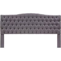 Elle Decor - Celeste Contemporary Tufted Fabric 78&quot; King Upholstered Headboard - Gray