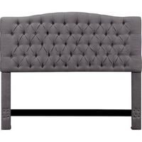 Elle Decor - Celeste Contemporary Tufted Fabric 62&quot; Queen Upholstered Headboard - Gray