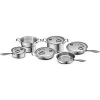 CookCraft - 10-Piece Cookware Set - Stainless Steel