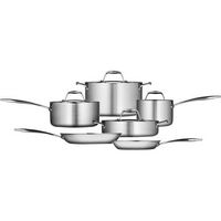 Tramontina - Gourmet Tri-Ply Clad 10-Piece Cookware Set - Stainless Steel