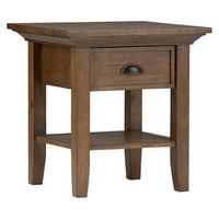 Simpli Home - Redmond SOLID WOOD 19 inch Wide Square Transitional End Side Table in - Rustic Natu...