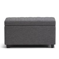 Simpli Home - Darcy 34 inch Wide Contemporary Rectangle Storage Ottoman Bench - Slate Gray