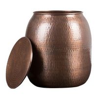 Simpli Home - Griffen Round Contemporary Iron Accent Side Table - Antique Copper