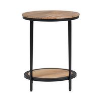 Simpli Home - Jenna Round Contemporary Mango Wood Accent Side Table - Natural