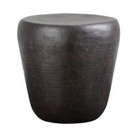 Simpli Home - Garvy Round Contemporary Iron Accent Side Table - Rustic Bronze