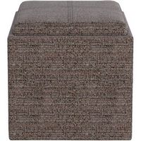 Simpli Home - Rockwood Square Contemporary Tweed Storage Ottoman - Mink Brown