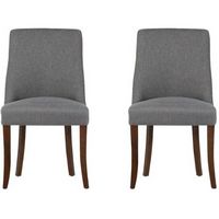 Simpli Home - Walden Contemporary High-Density Foam &amp; Linen-Look Fabric Dining Chairs (Set of 2) ...