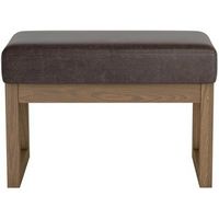 Simpli Home - Milltown Rectangular Contemporary Wood/Foam Bench Ottoman - Distressed Dark Brown