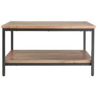 Simpli Home - Skyler Square Modern Industrial Mango Wood Coffee Table - Natural