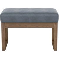 Simpli Home - Milltown Rectangular Contemporary Wood/Foam Bench Ottoman - Stone Gray