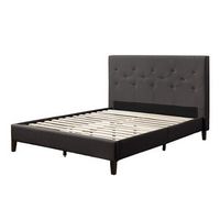 CorLiving - Nova Ridge Tufted Upholstered Bed, Full - Dark Gray
