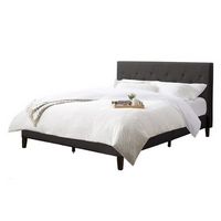 CorLiving - Nova Ridge Tufted Upholstered Bed, Queen - Dark Gray