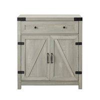 Walker Edison - Farmhouse Barn Door Accent Cabinet - Stone Grey