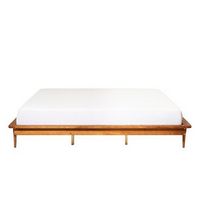 Walker Edison - King Mid Century Solid Wood Platform Bed - Caramel