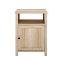 Walker Edison - 18" Grooved Door Side Table - White Oak
