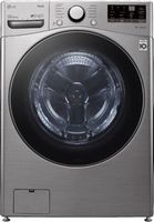 LG - 4.5 Cu. Ft. High Efficiency Stackable Smart Front Load Washer with Steam and 6Motion Technol...