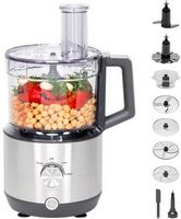 GE - 12-Cup Food Processor with Accessories - Stainless Steel