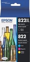 Epson - T822XL/T822 4-Pack High-Yield Standard Capacity Ink Cartridges