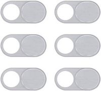SaharaCase - Anti-Spy Privacy Camera Webcam Cover (6-Pack) - Silver
