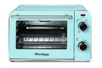 Americana - 4-slice Retro Toaster Oven Blue - blue