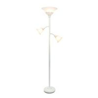 Elegant Designs - 3 Light Floor Lamp with Scalloped Glass Shades - White