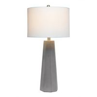 Lalia Home - Concrete Pillar Table Lamp with White Fabric Shade