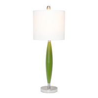 Lalia Home - Stylus Table Lamp with White Fabric Shade - Green