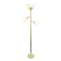 Elegant Designs - 3 Light Floor Lamp with Scalloped Glass Shades - Gold