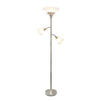 Elegant Designs - 3 Light Floor Lamp with Scalloped Glass Shades - Brushed Nickel