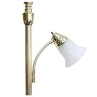 Elegant Designs - 2 Light Mother Daughter Floor Lamp with White Marble Glass - Gold