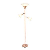 Elegant Designs - 3 Light Floor Lamp with Scalloped Glass Shades - Rose Gold
