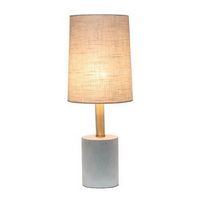 Lalia Home - Antique Brass Concrete Table Lamp with Linen Shade - Gray/Brass