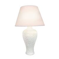 Simple Designs - Curvy Ceramic Table Lamp - Textured Stucco