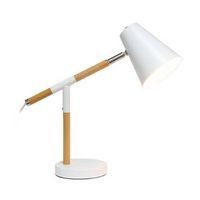 Simple Designs - Wooden Pivot Desk Lamp - White