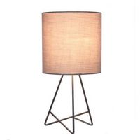 Simple Designs - Down to the Wire Table Lamp with Fabric Shade - Gray/Gray