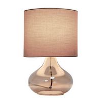 Simple Designs - Glass Raindrop Table Lamp with Fabric Shade - Smoke Gray/Gray