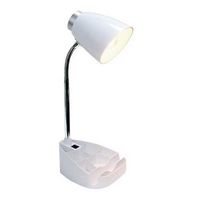 Limelights - Gooseneck Organizer Desk Lamp with iPad Tablet Stand Book Holder - White