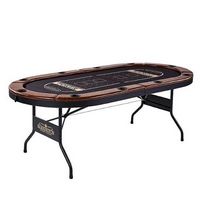 Barrington - Billiards 10 Player Premium 84&quot; Poker Table with Faux Leather Padded Rails and Cup H...