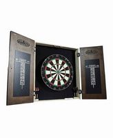 Barrington - Bellevue Wood Dartboard Cabinet With 18” Bristle Dartboard and Steel Tip Dart Set - ...