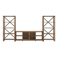 Walker Edison - Modern Farmhouse Wall TV Stand for  TV%27s up to 80” - Rustic Oak