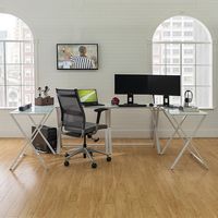 Walker Edison - X Frame Command Center Gaming Desk Station - White